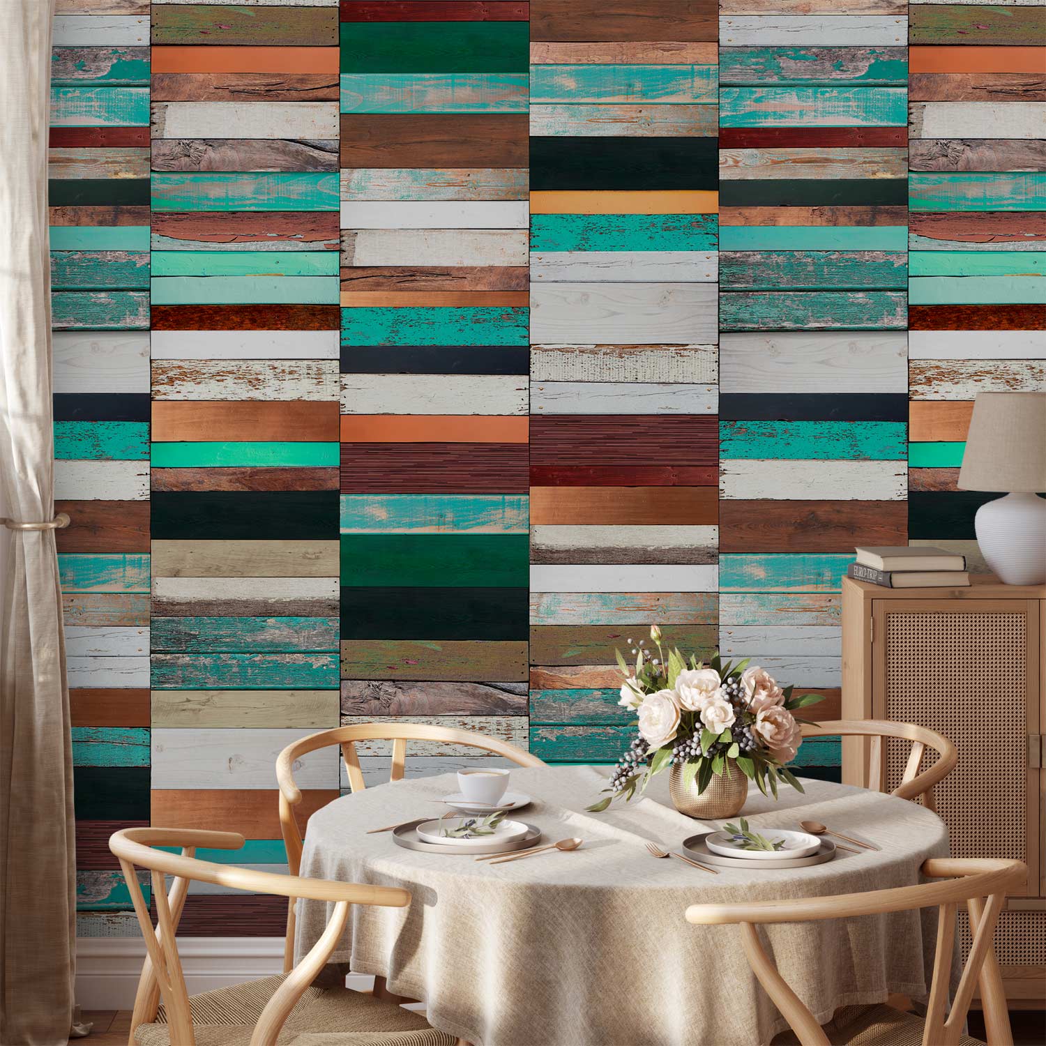 Colourful Wooden Structure Wallpaper