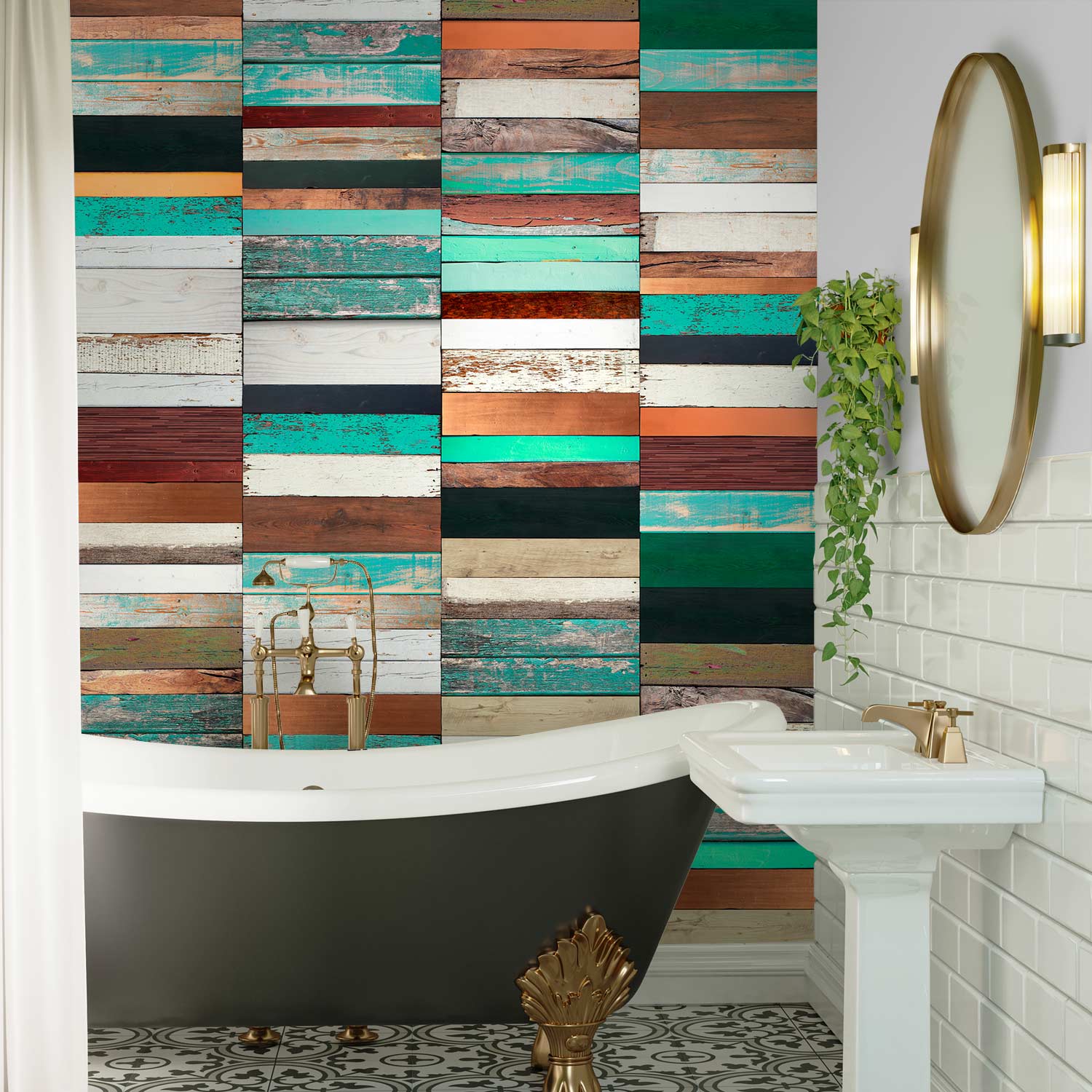 Colourful Wooden Structure Wallpaper