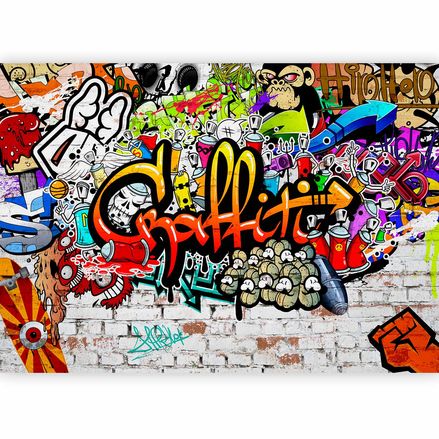 Colorful Graffiti Urban Wall Mural