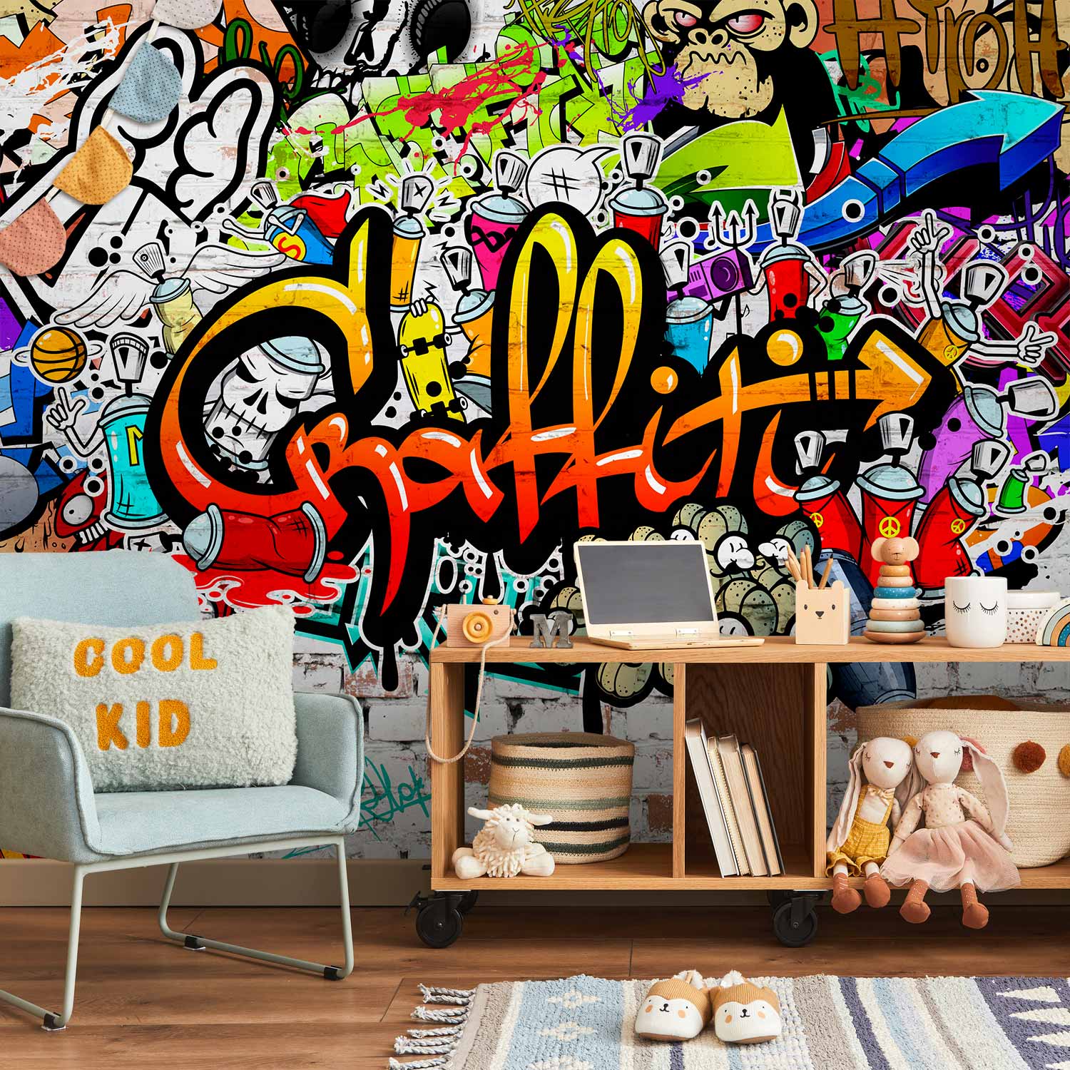 Colorful Graffiti Urban Wall Mural