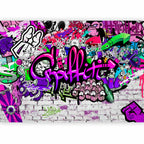 Purple Graffiti Urban Wall Mural