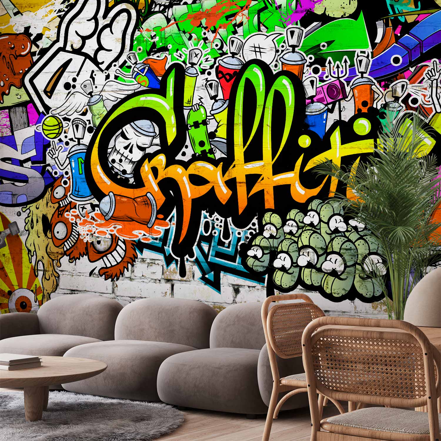 Urban Graffiti Colourful Wall Murals