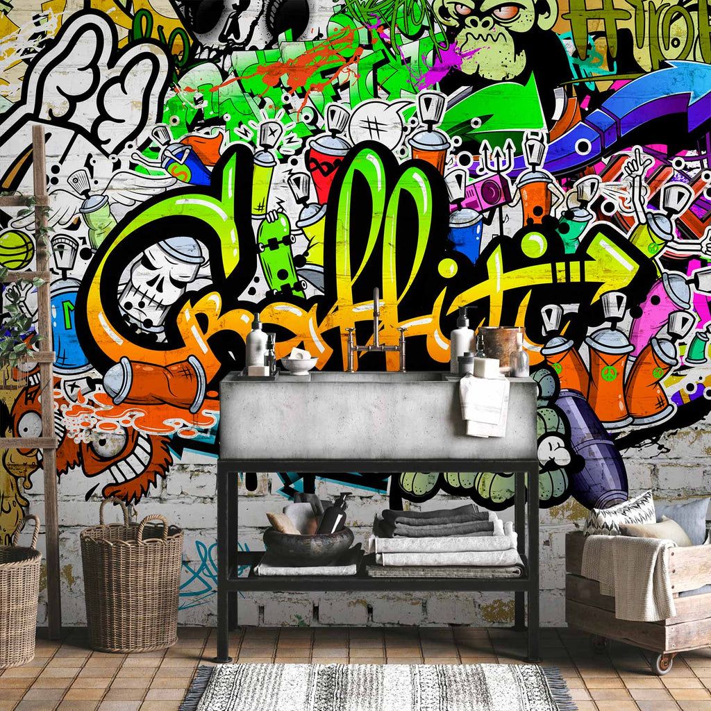 Urban Graffiti Colourful Wall Murals