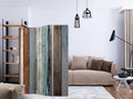 Colorful Rustic Wood Texture 3-Panel Room Divider