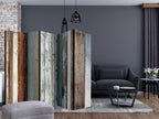 Colorful Striped Wood Texture 5-Panel Room Divider