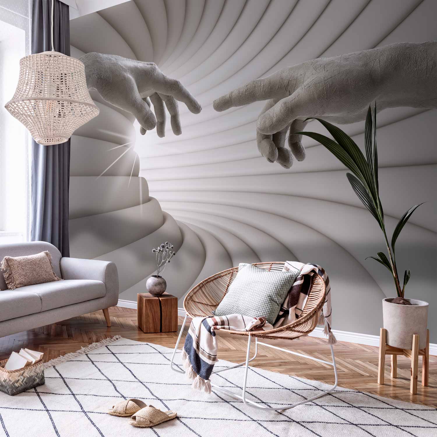 Abstract Silhouette Touch Modern Wall Mural