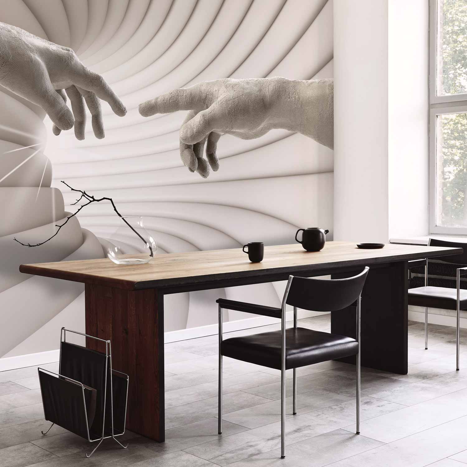 Abstract Silhouette Touch Modern Wall Mural