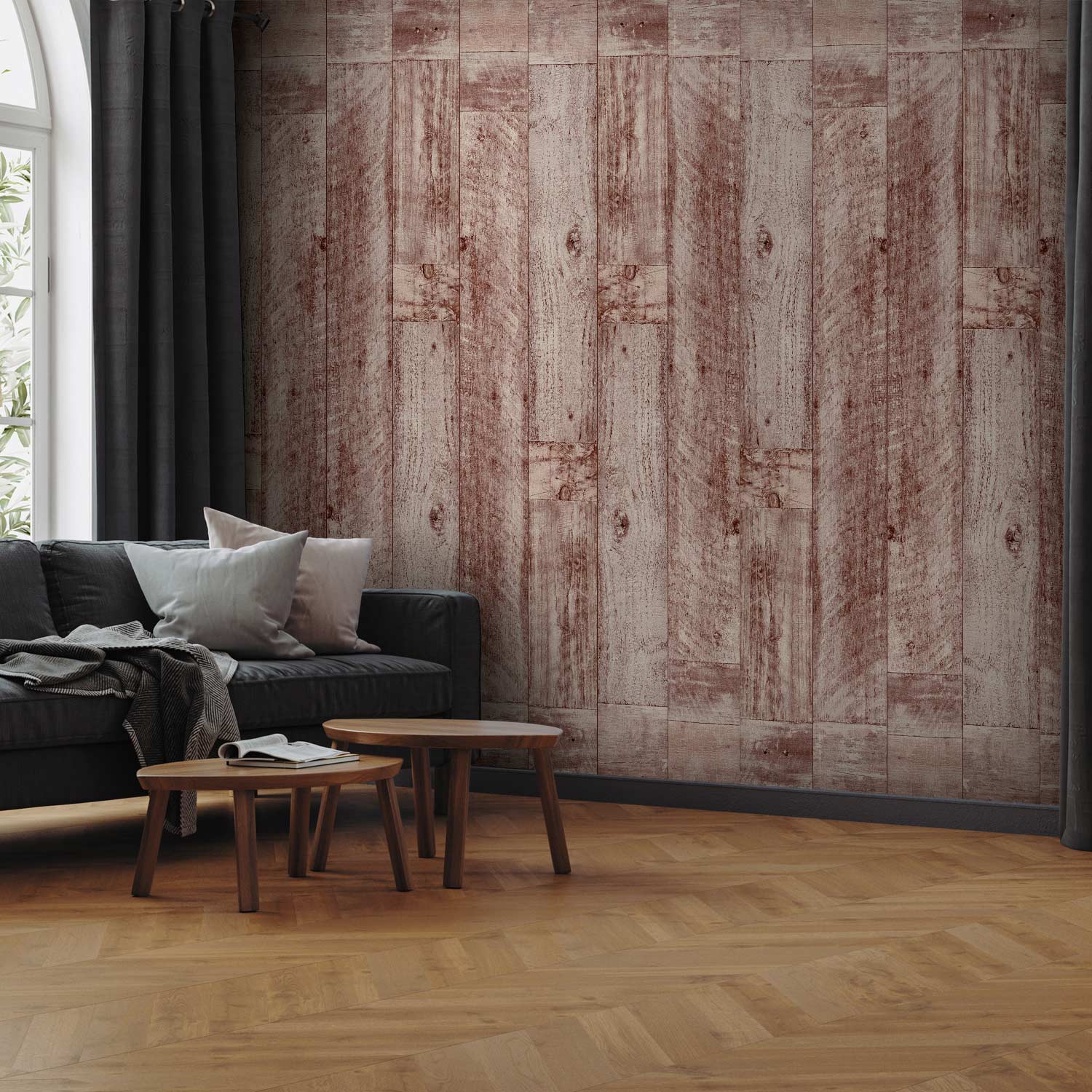 Salty Caramel Wood Grain Wallpaper