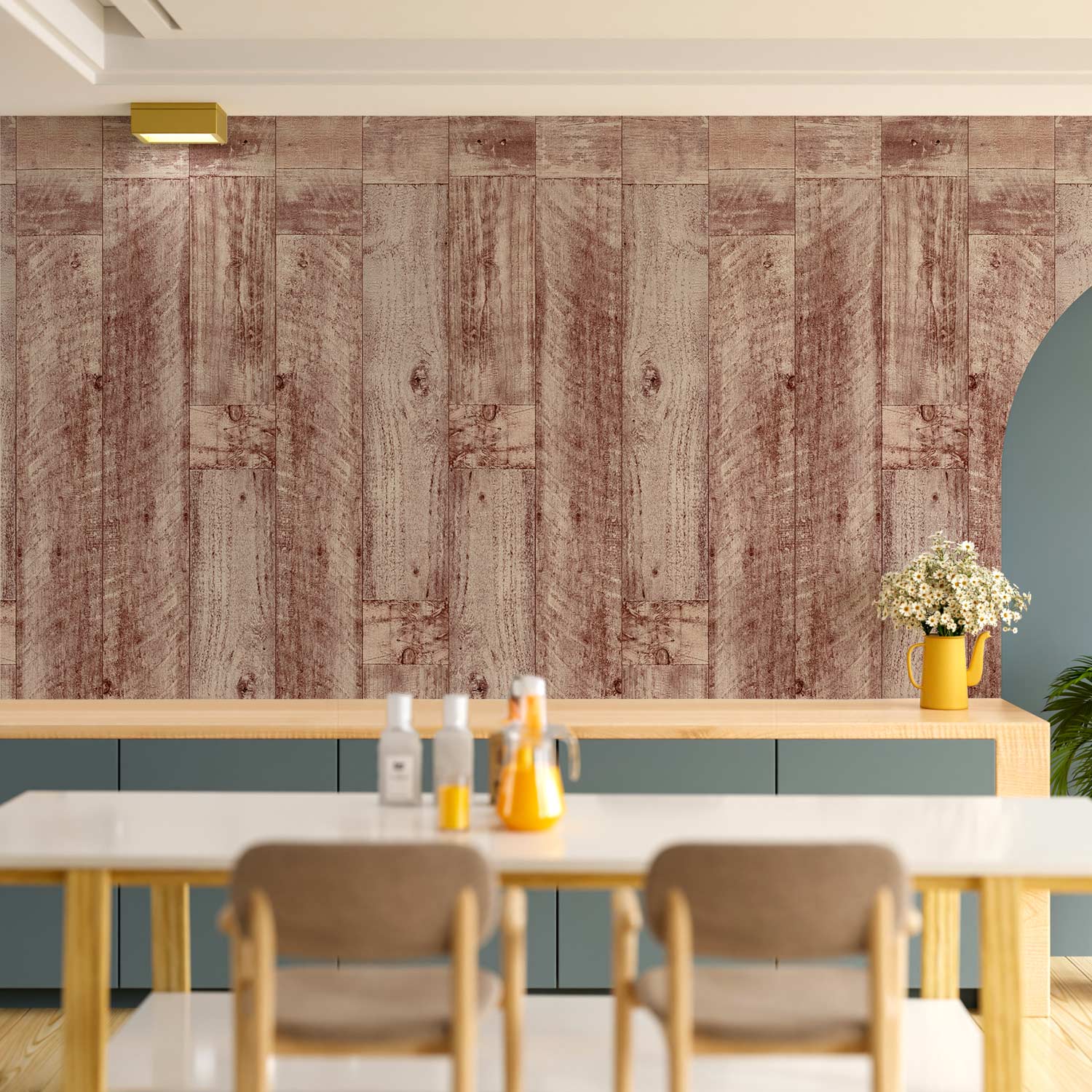 Salty Caramel Wood Grain Wallpaper
