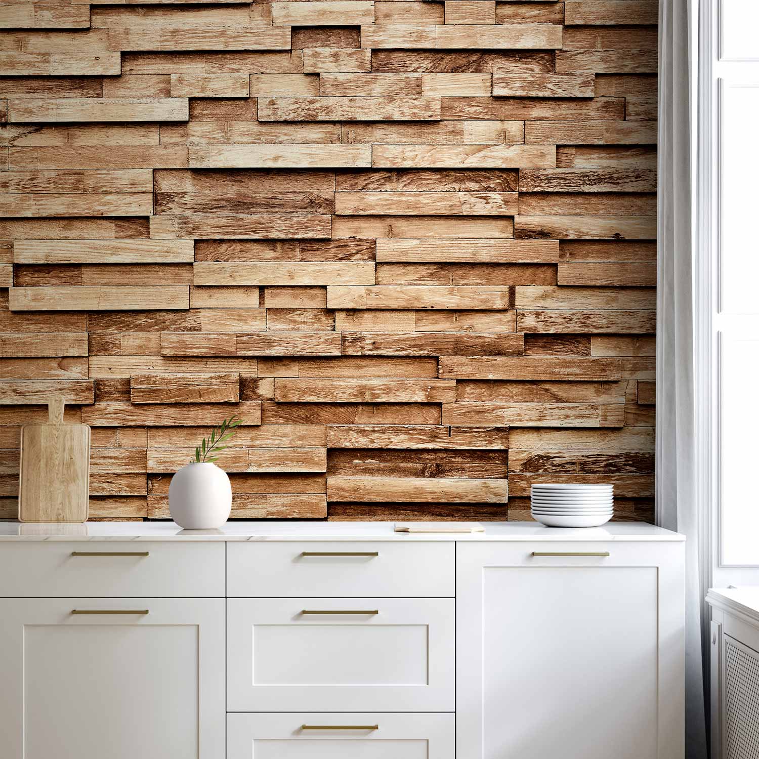 Wood Palisade Texture Pattern Wall Mural