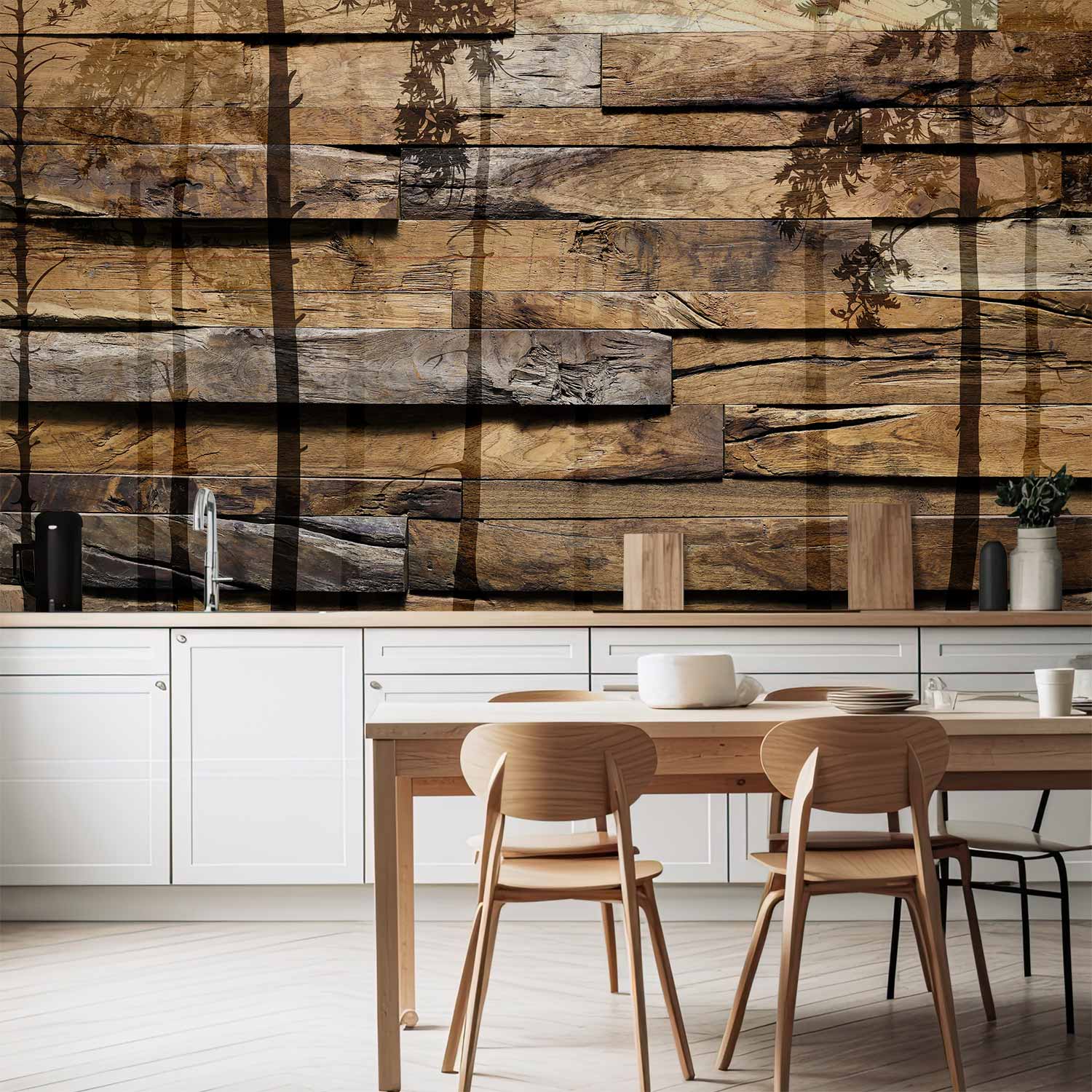 Shadow Tree Silhouette Nature Wall Mural