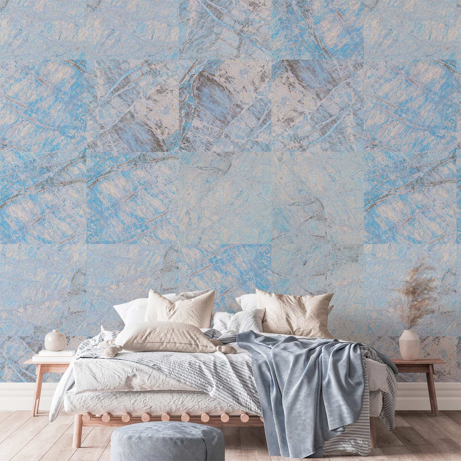 Blue Marble Texture Pattern Wallpaper