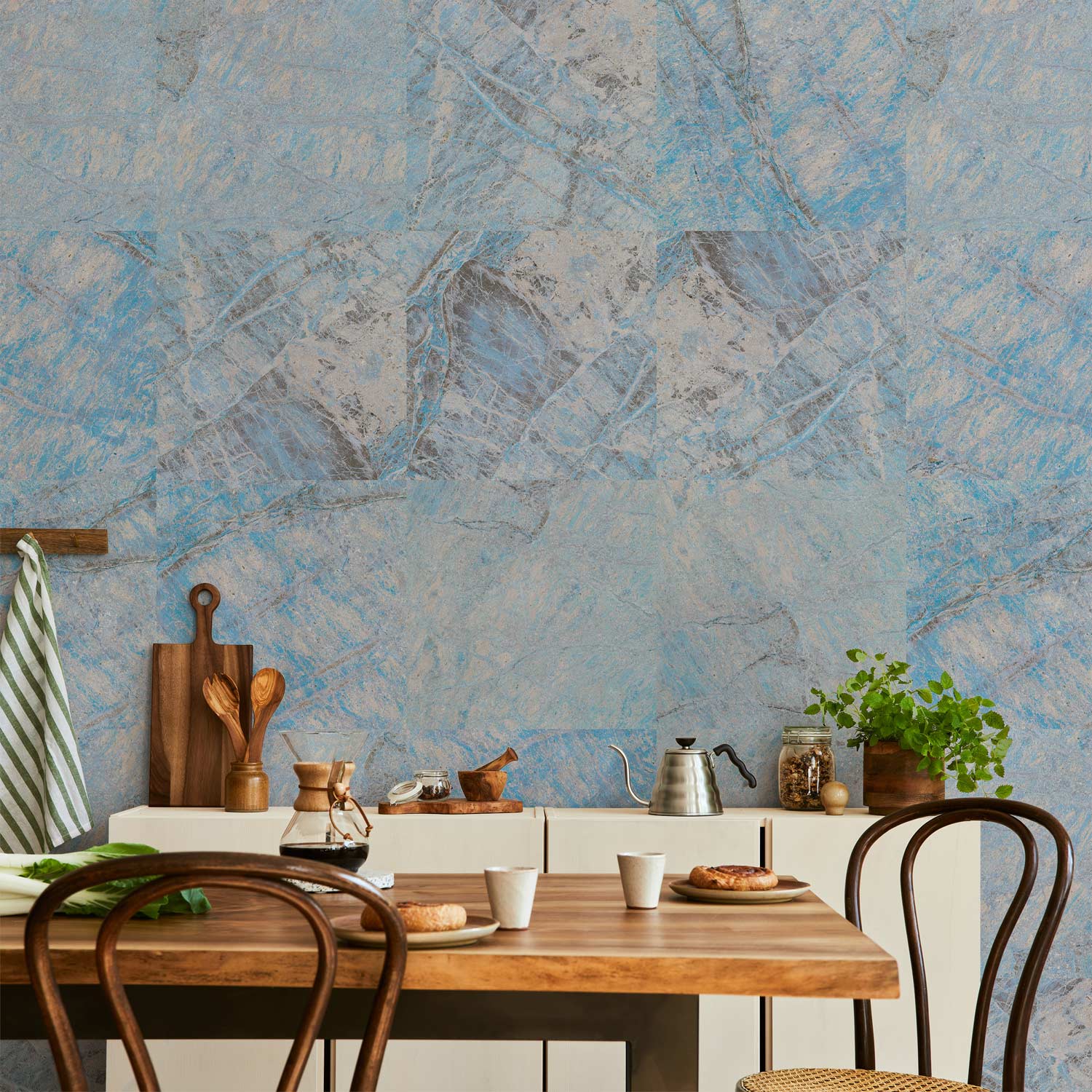 Blue Marble Texture Pattern Wallpaper