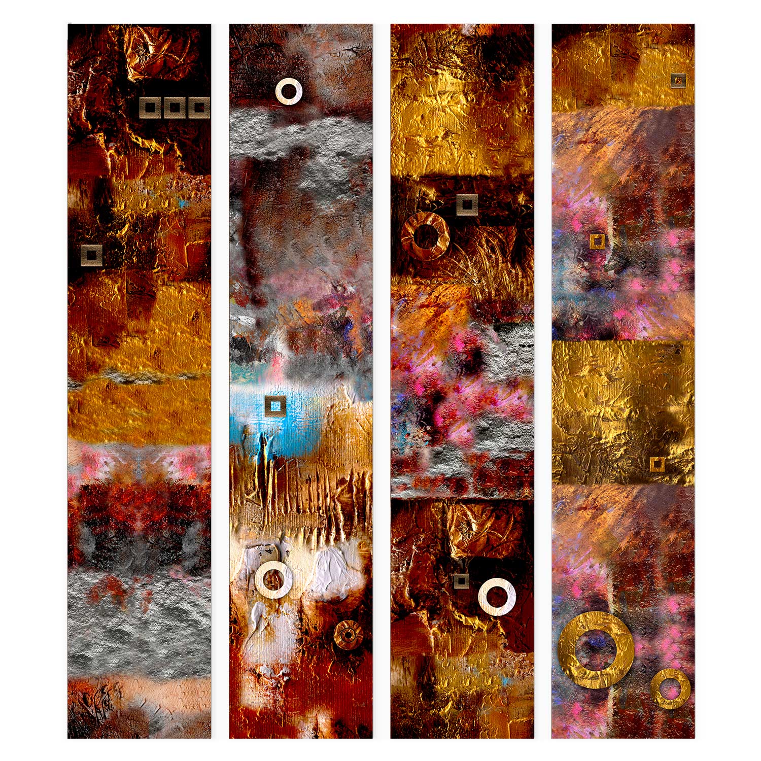 Painted Abstraction Geometric Multicolor Wallpaper