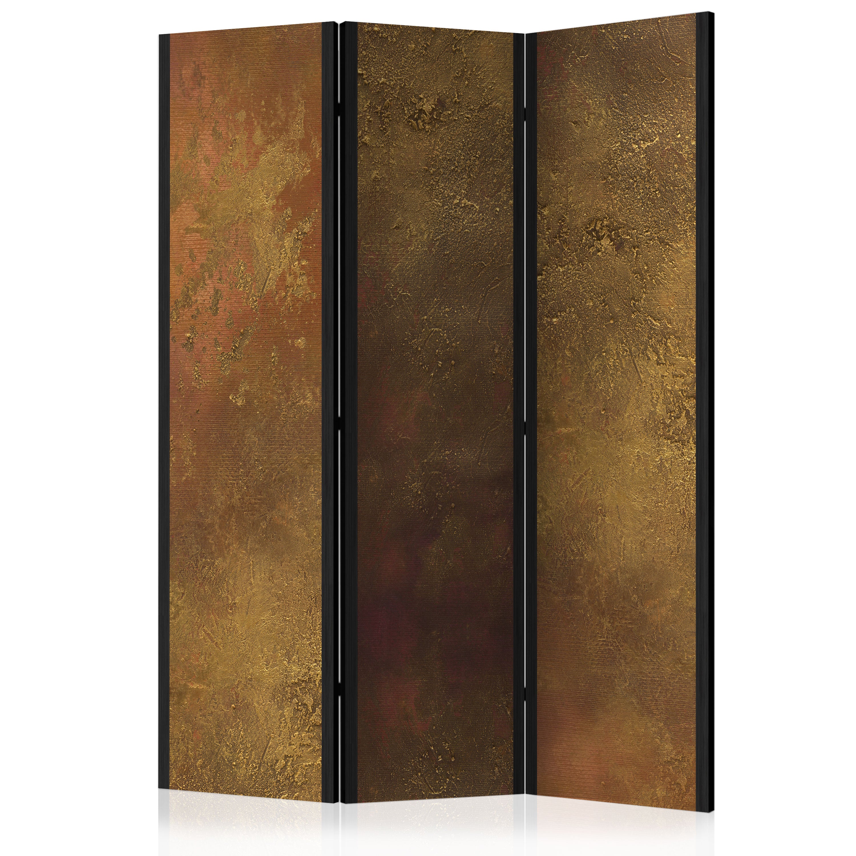 Golden Abstract Pattern 3-Panel Room Divider