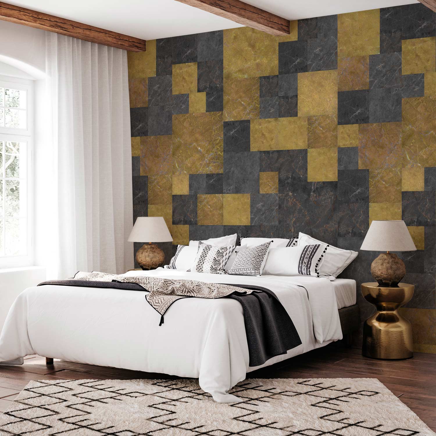 Black Marble Texture Modern Wallpaper