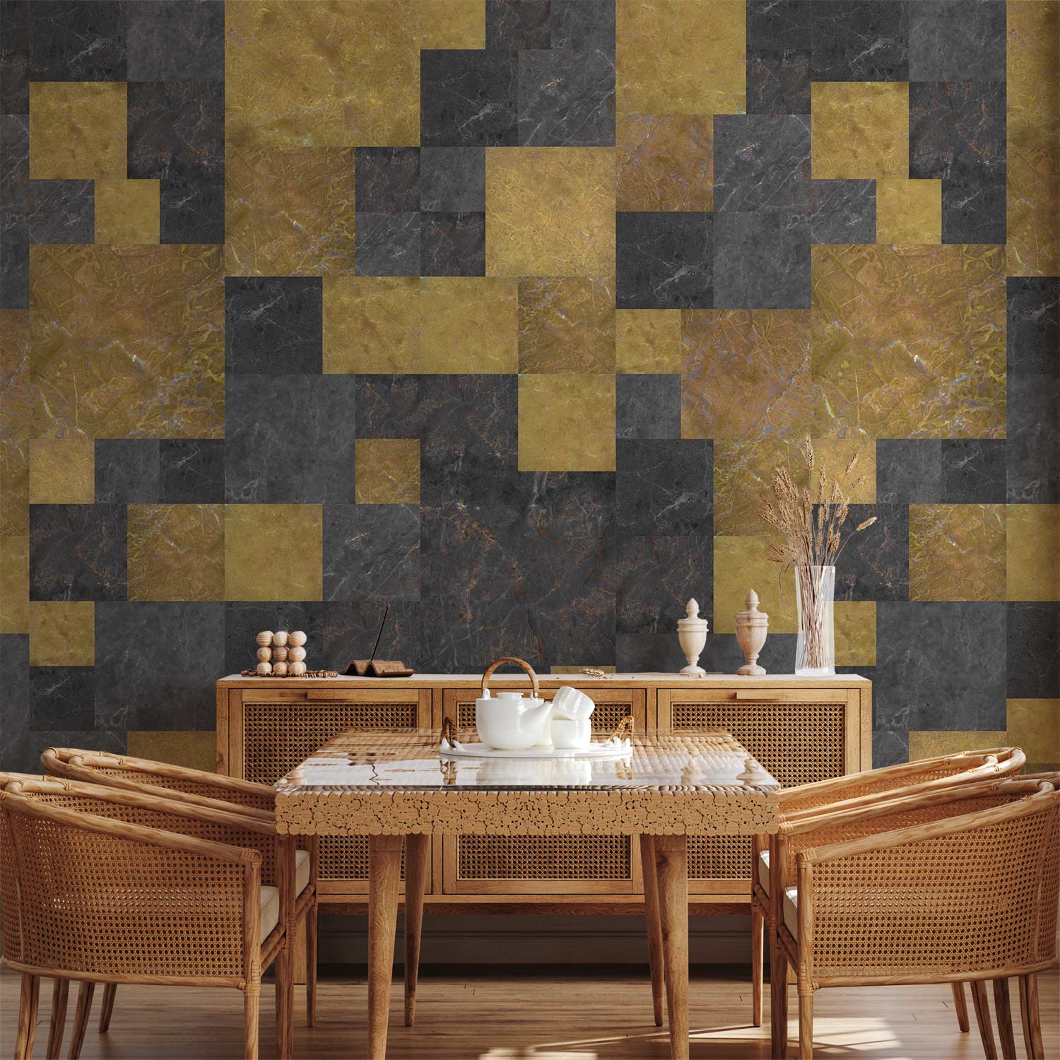 Black Marble Texture Modern Wallpaper