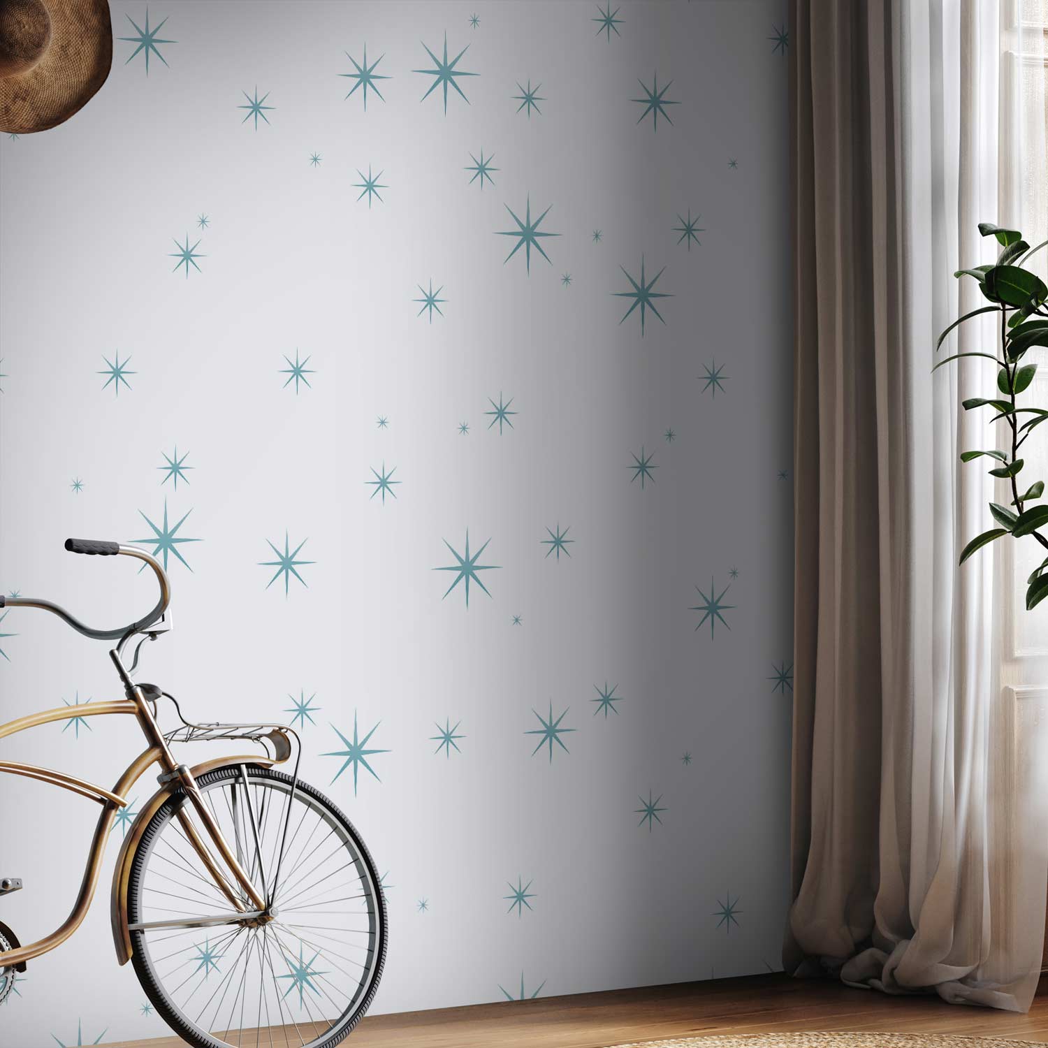 Blue Starry Pattern Wallpaper