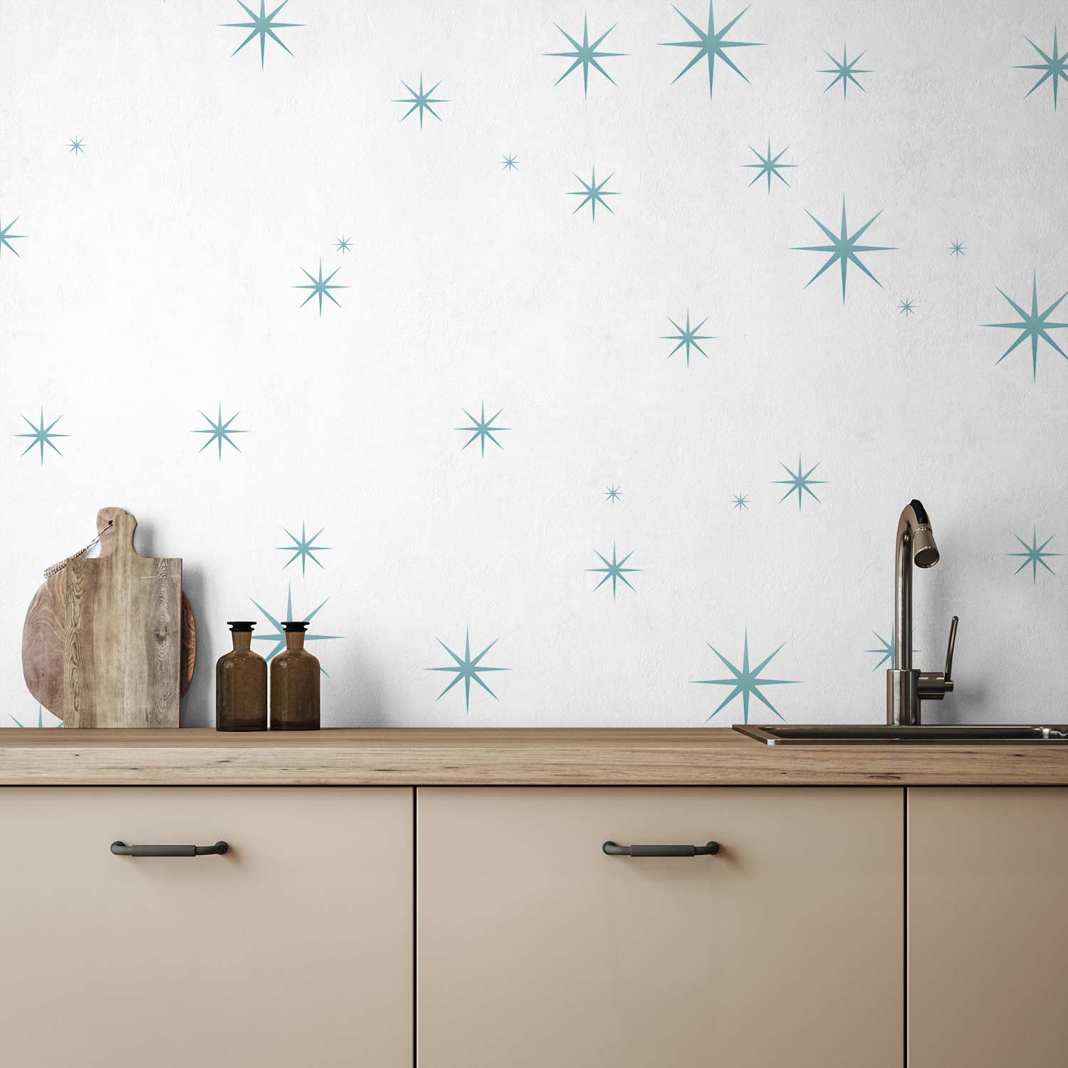 Blue Starry Pattern Wallpaper