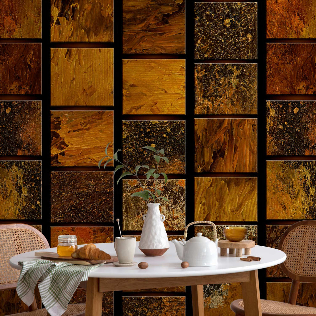 Golden Geometric Pattern Wallpaper