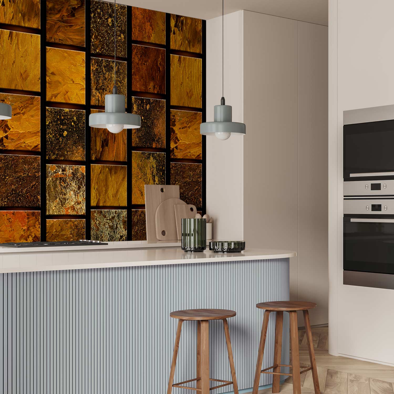 Golden Geometric Pattern Wallpaper