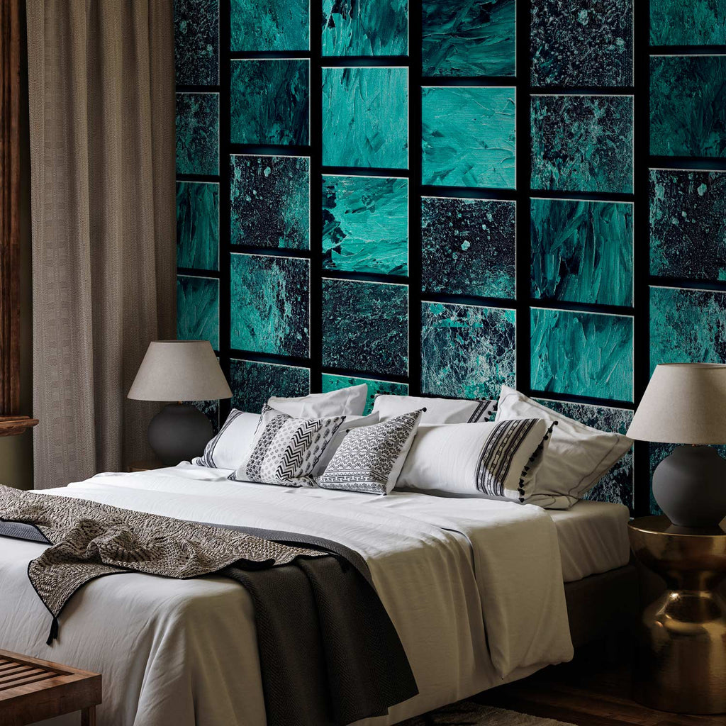 Azure Geometric Pattern Wallpaper