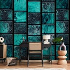 Azure Geometric Pattern Wallpaper