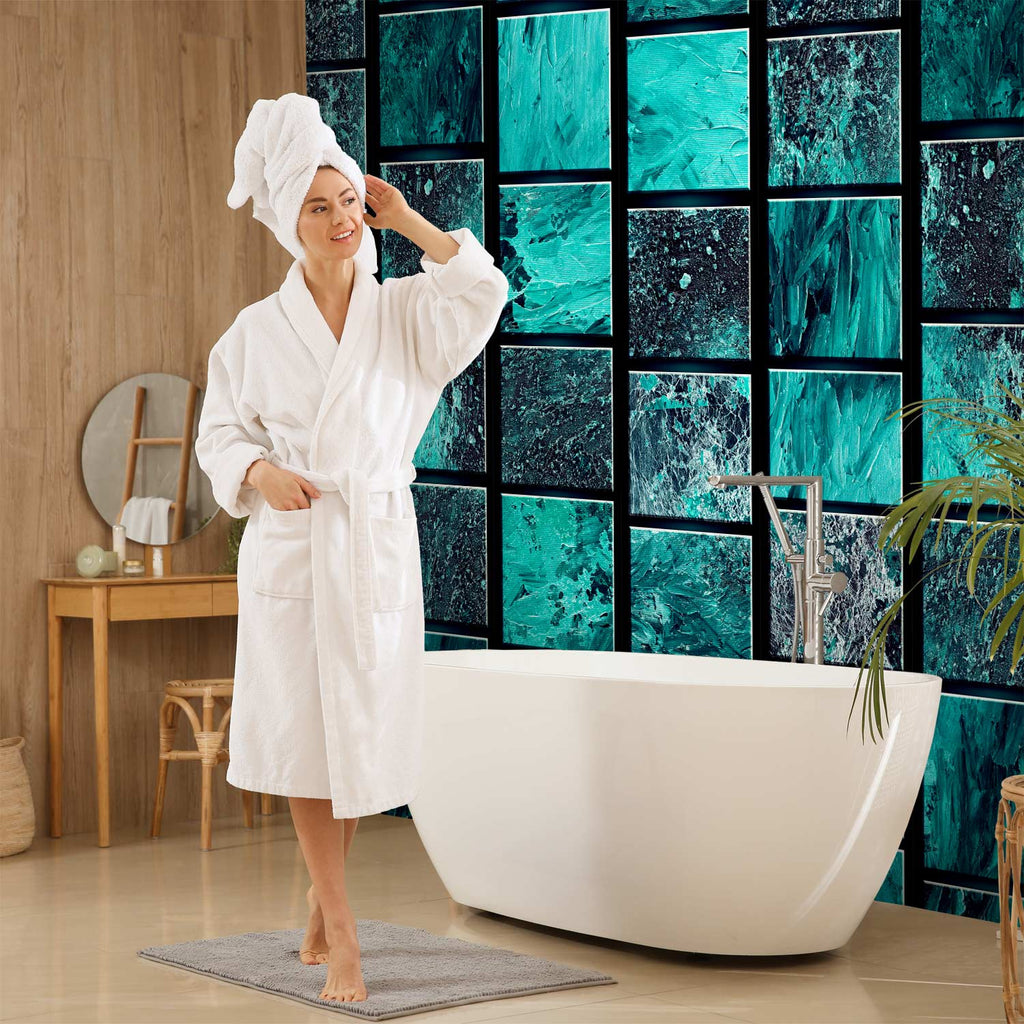 Azure Geometric Pattern Wallpaper