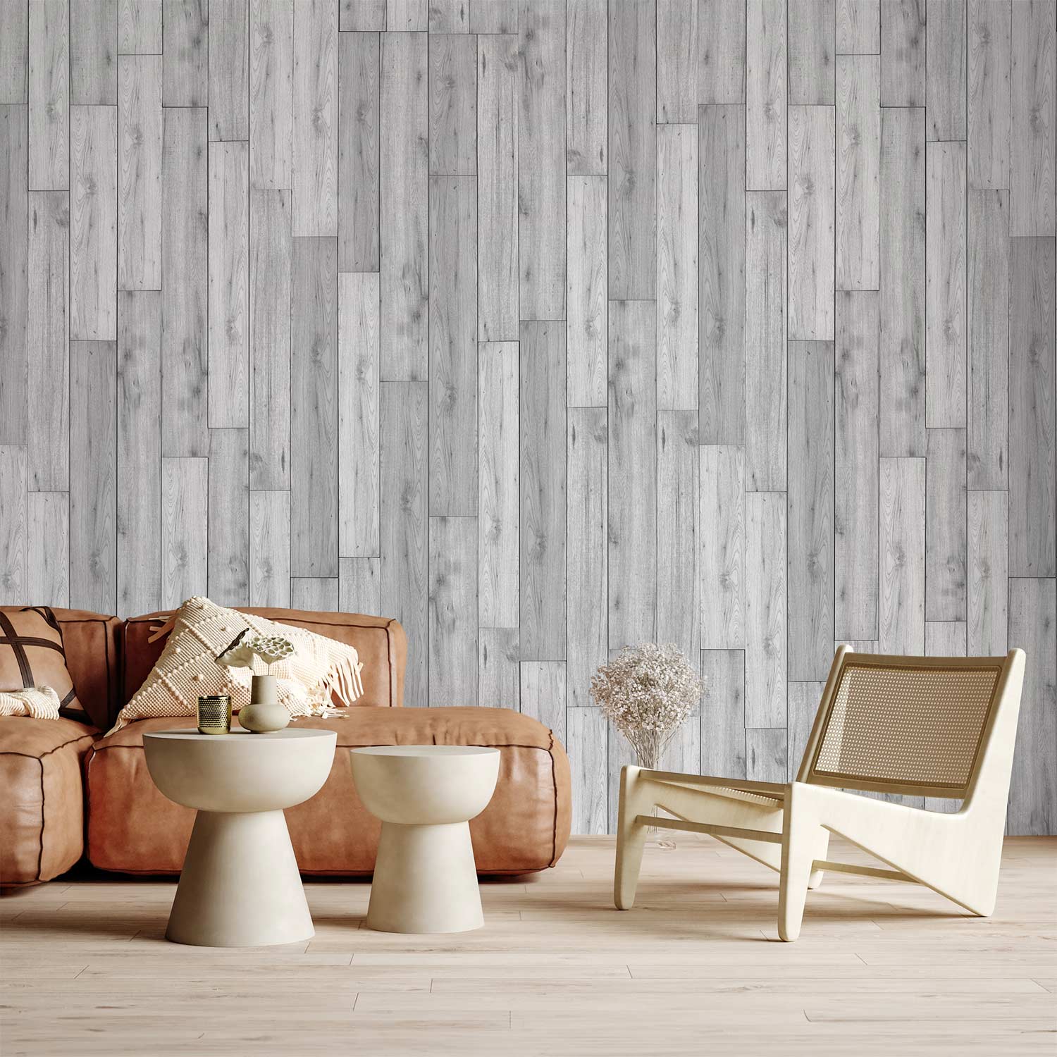 Grey Wood Texture Pattern Wallpaper