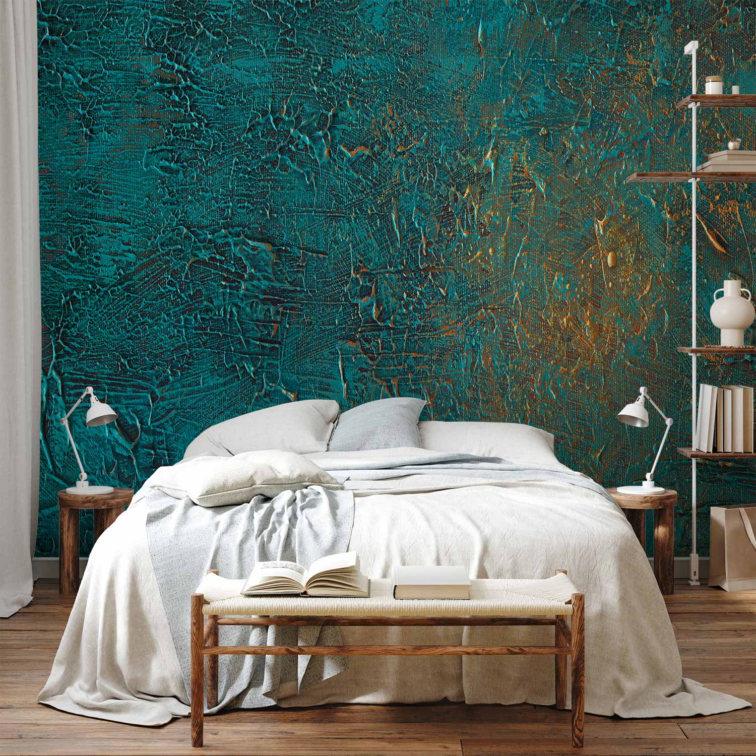 Azure Mirror Abstract Texture Wall Mural
