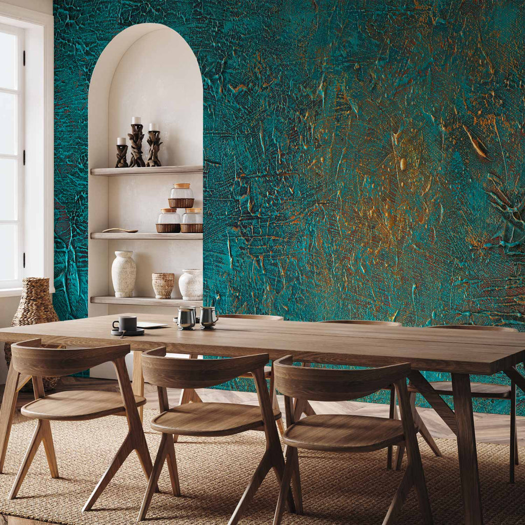 Azure Mirror Abstract Texture Wall Mural