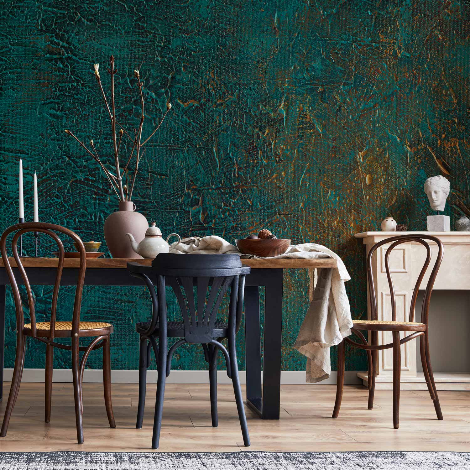 Azure Mirror Abstract Texture Wall Mural