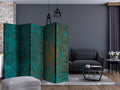 Azure Abstract Texture 5-Panel Room Divider