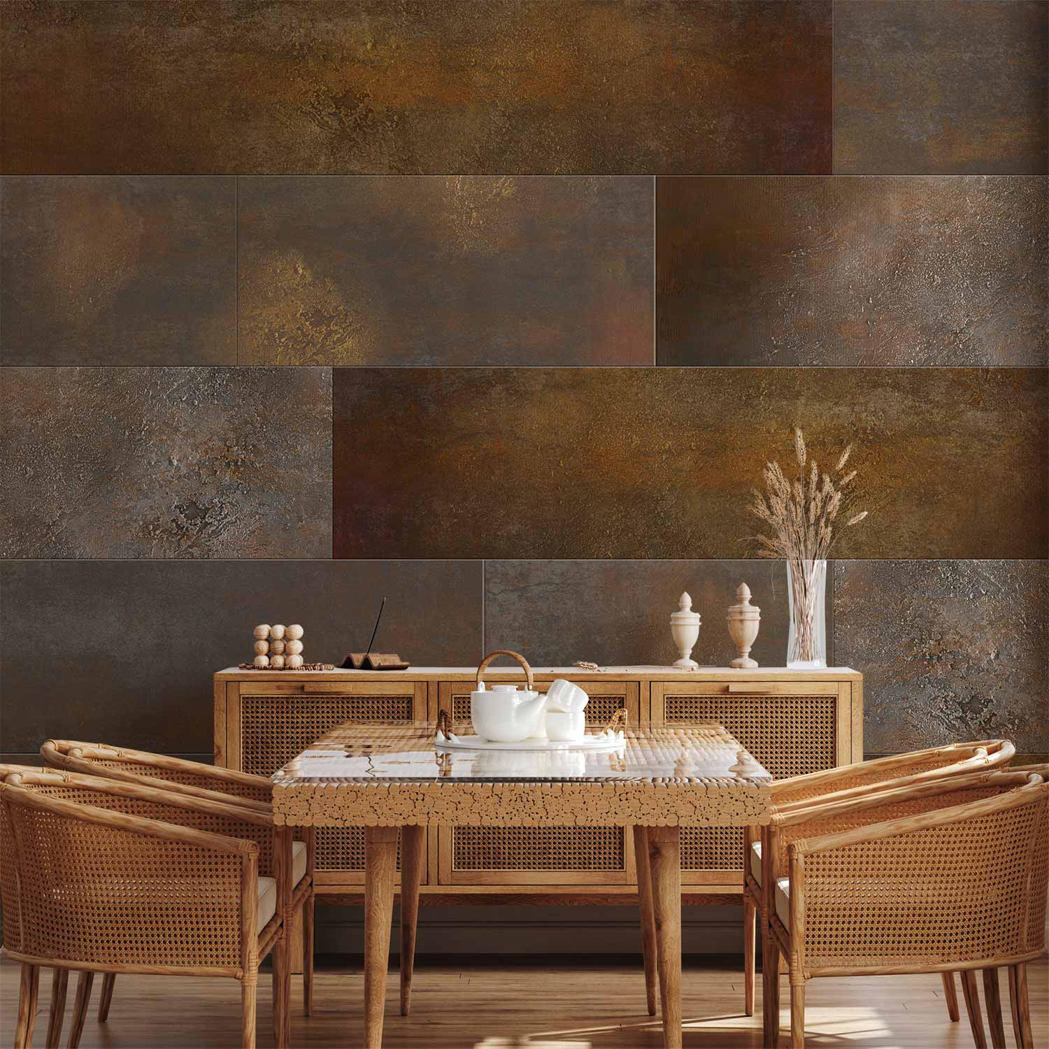Golden Geometric Texture Wall Mural