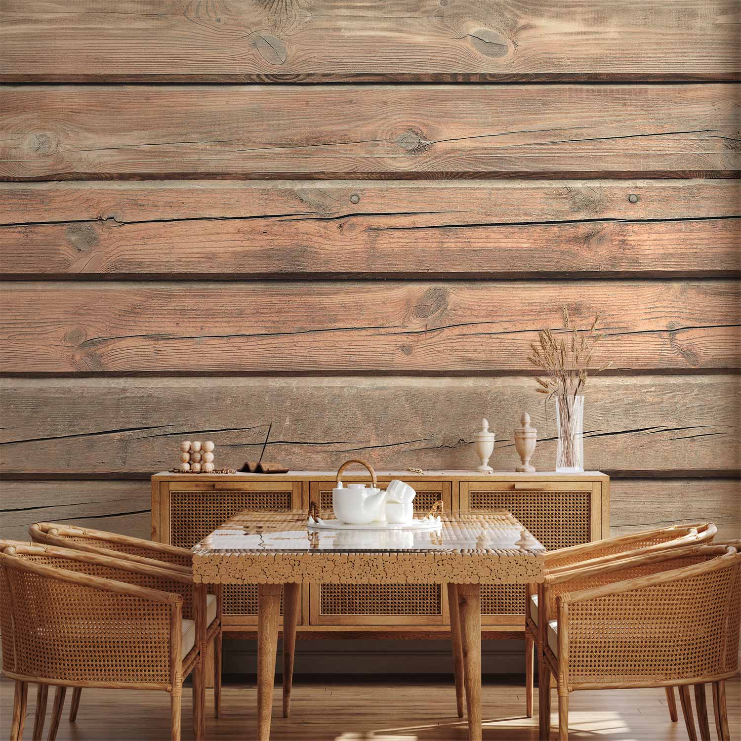 Old Pine Wood Texture Rustic Wall Mural