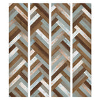 Scandinavian Geometric Wood Texture Multicolor Wallpaper