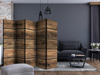 Forest Wood Texture Rustic 5-Panel Room Divider