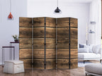 Forest Wood Texture Rustic 5-Panel Room Divider