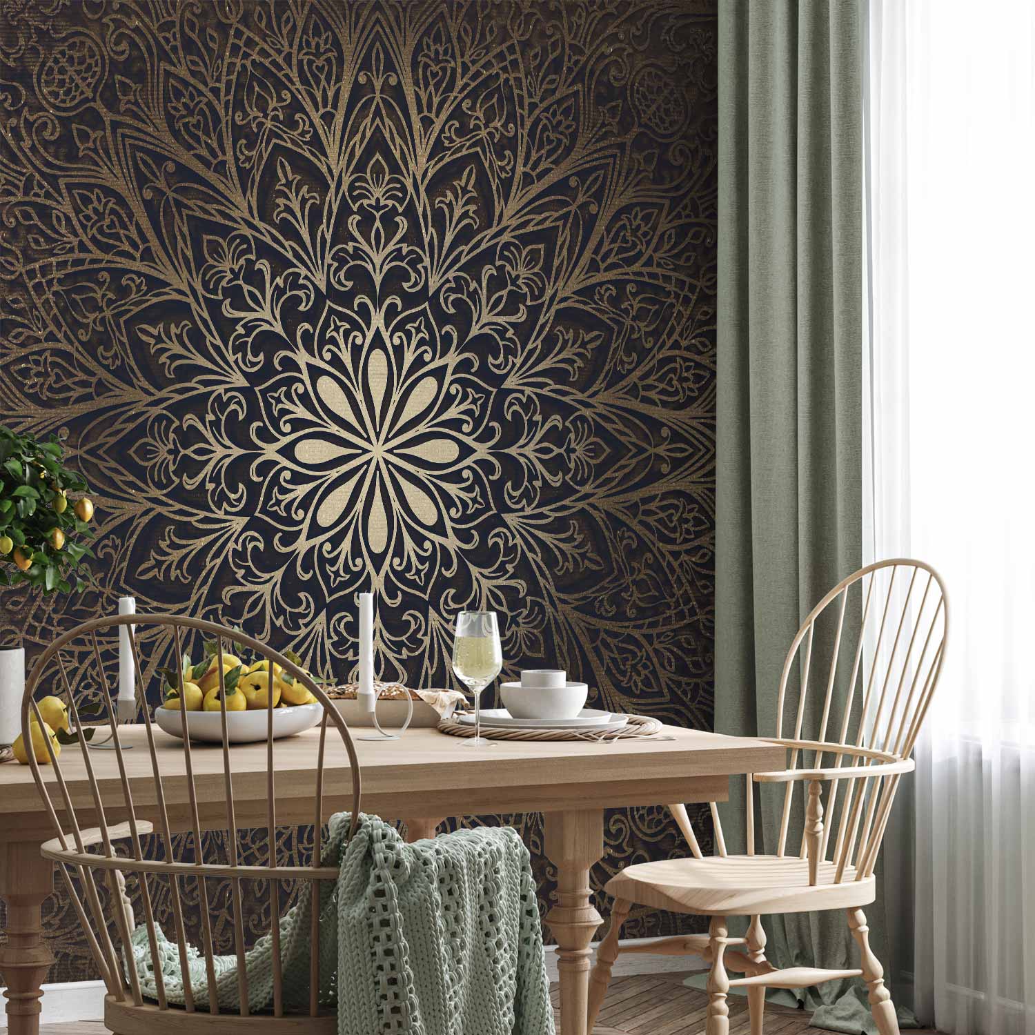 Oriental Geometric Mandala Wall Mural