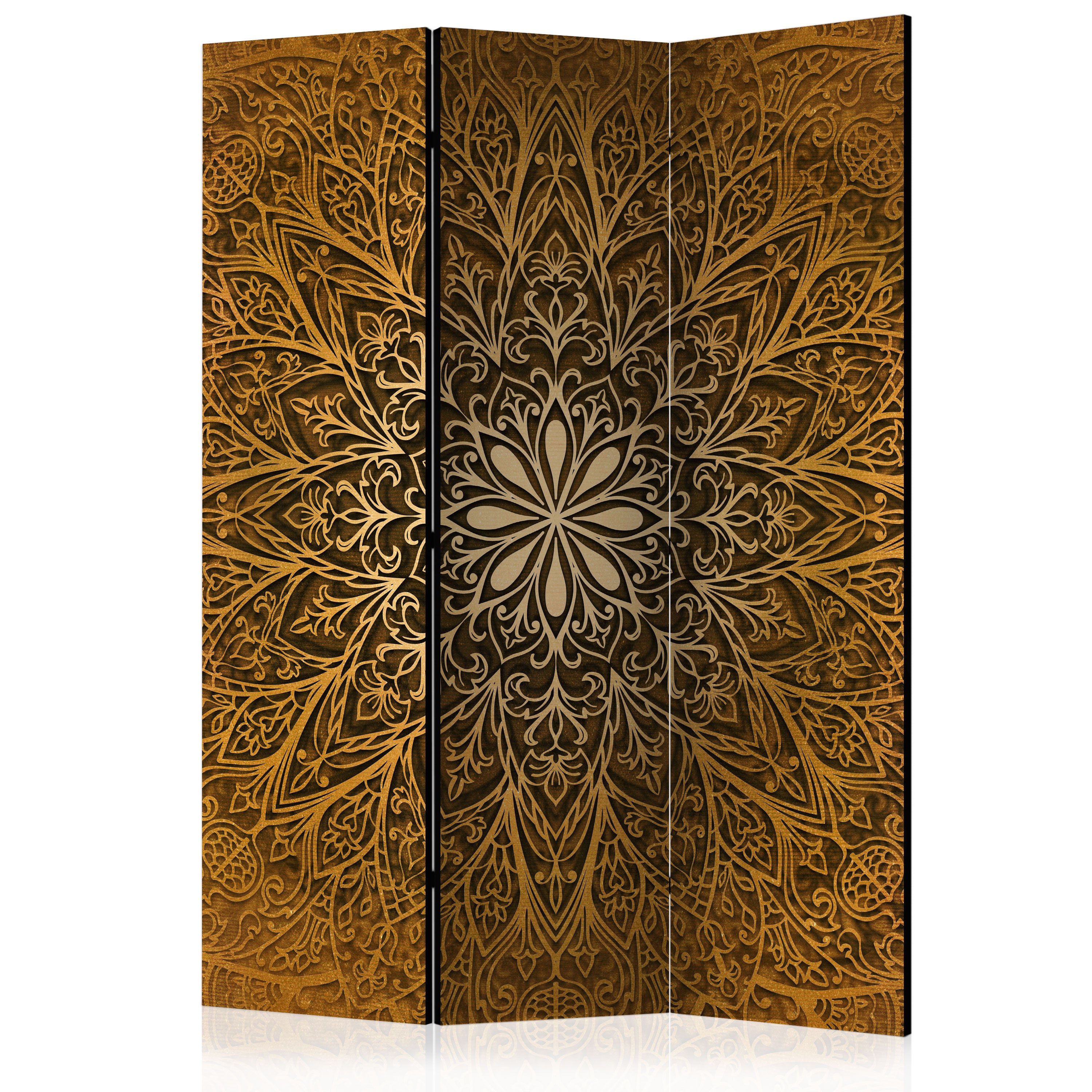 Sacred Circle Mandala Pattern 3-Panel Room Divider