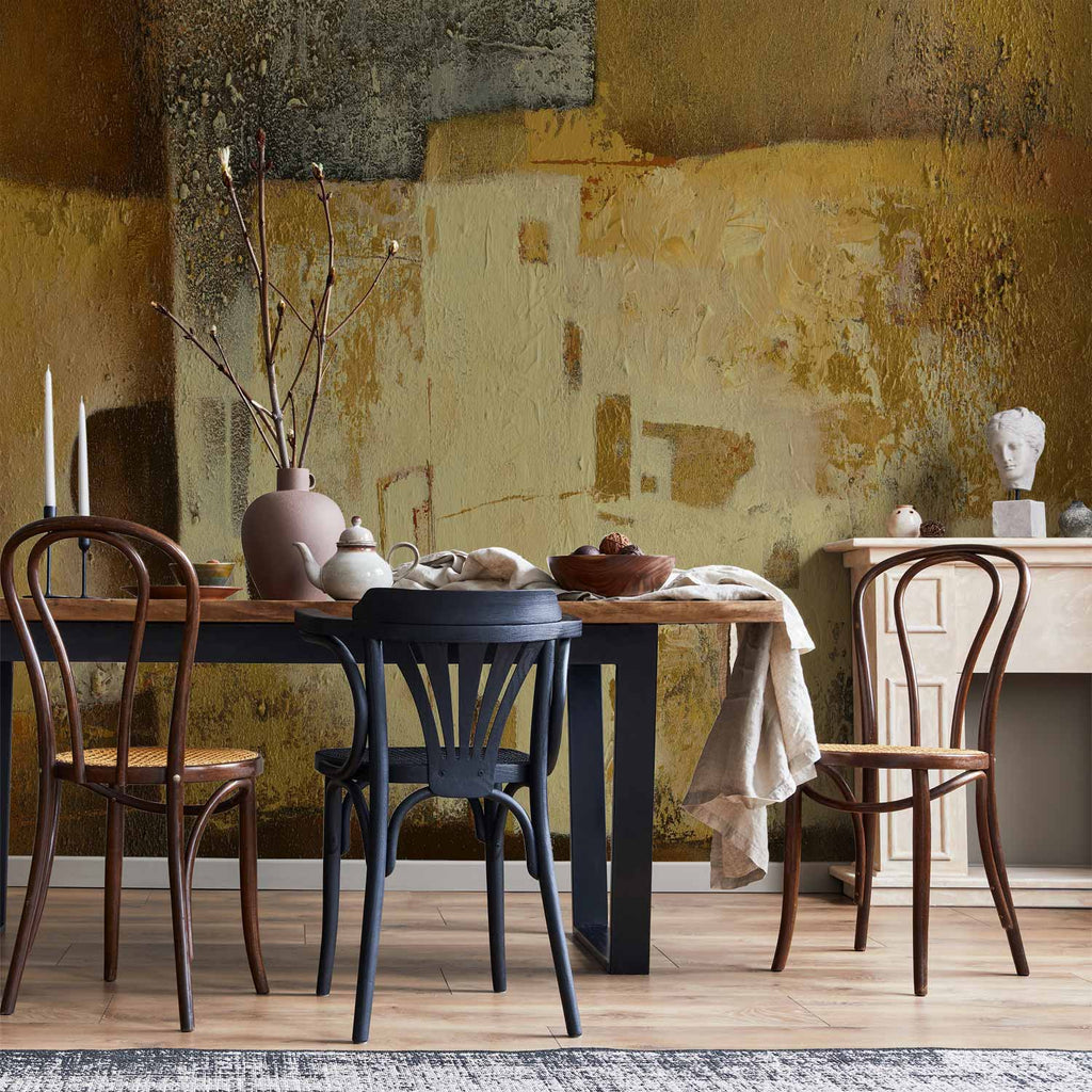 Golden Abstract Modern Wall Mural