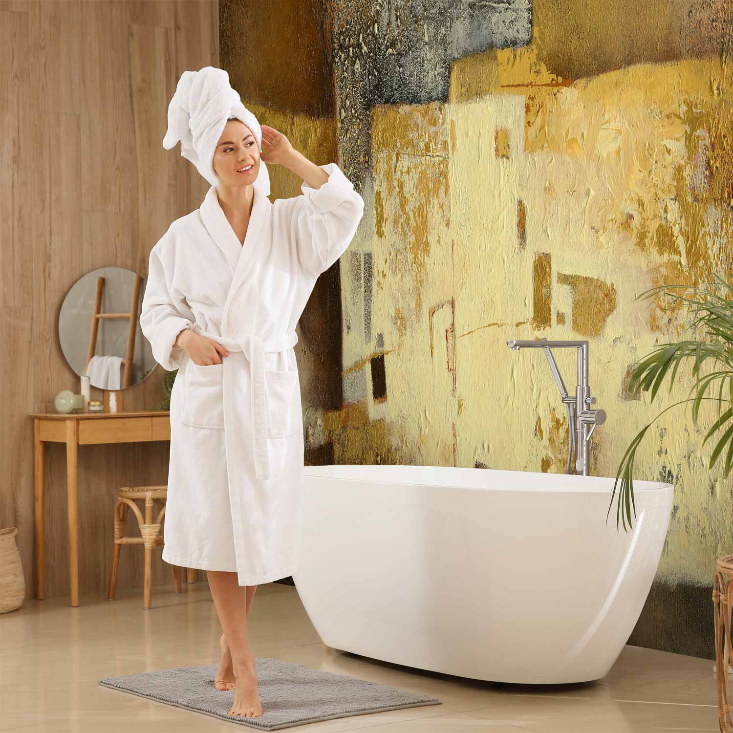 Golden Abstract Modern Wall Mural