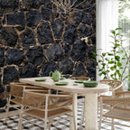 Stony Twilight Black Stone Texture Wall Mural