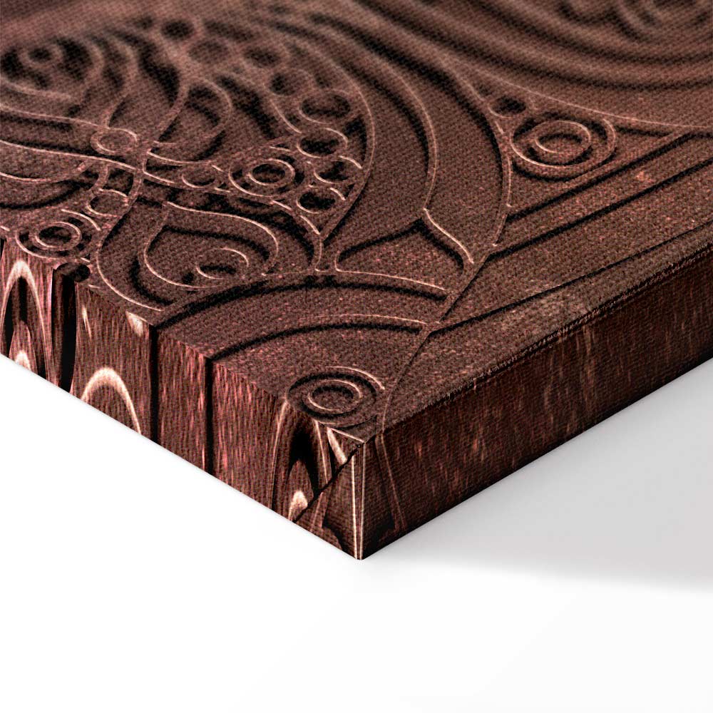 Amber Mandala Pattern Canvas Print