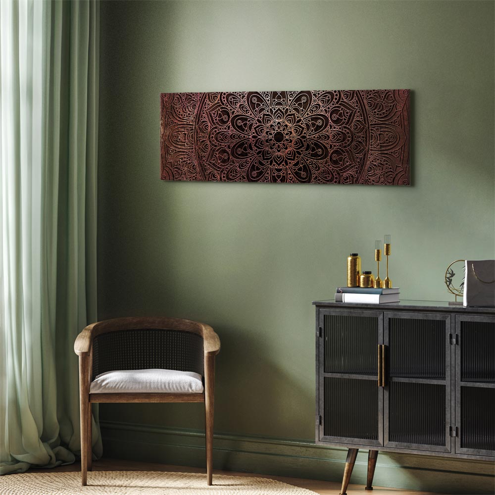 Amber Mandala Pattern Canvas Print