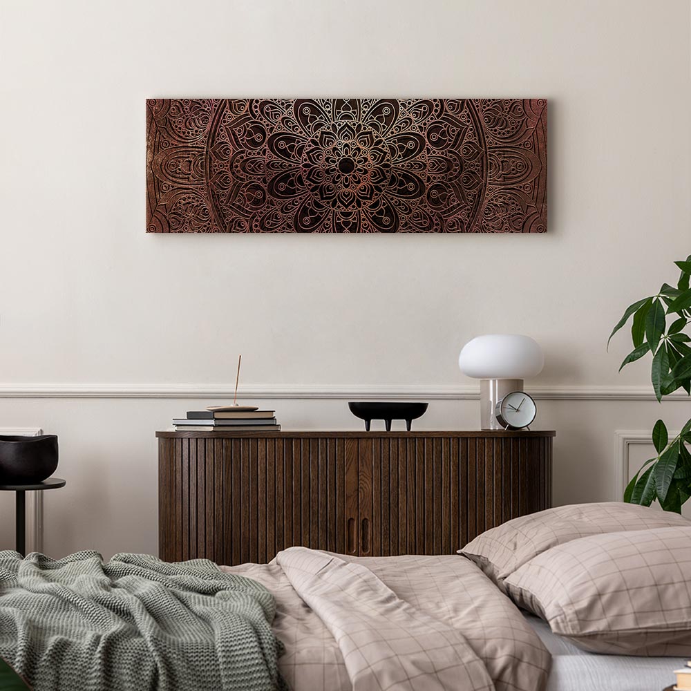 Amber Mandala Pattern Canvas Print
