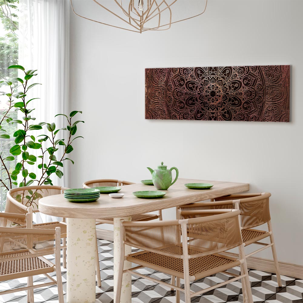 Amber Mandala Pattern Canvas Print