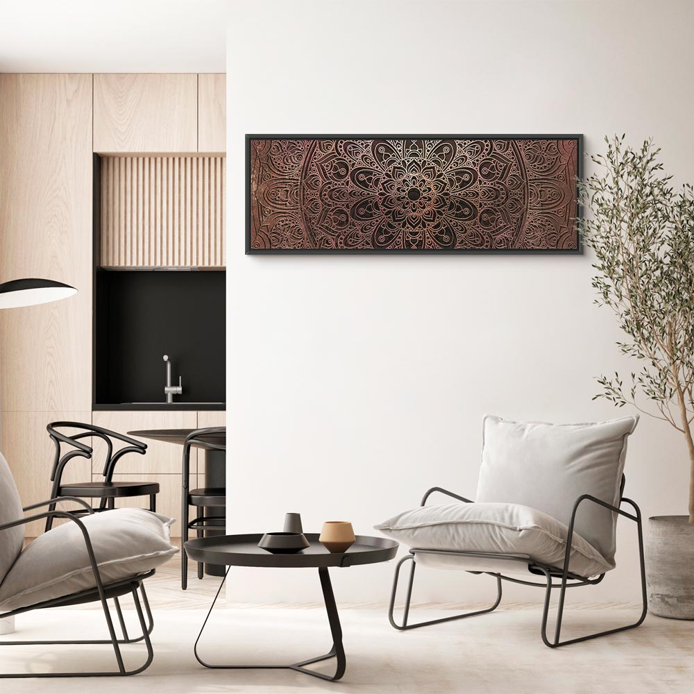 Amber Mandala Pattern Canvas Print