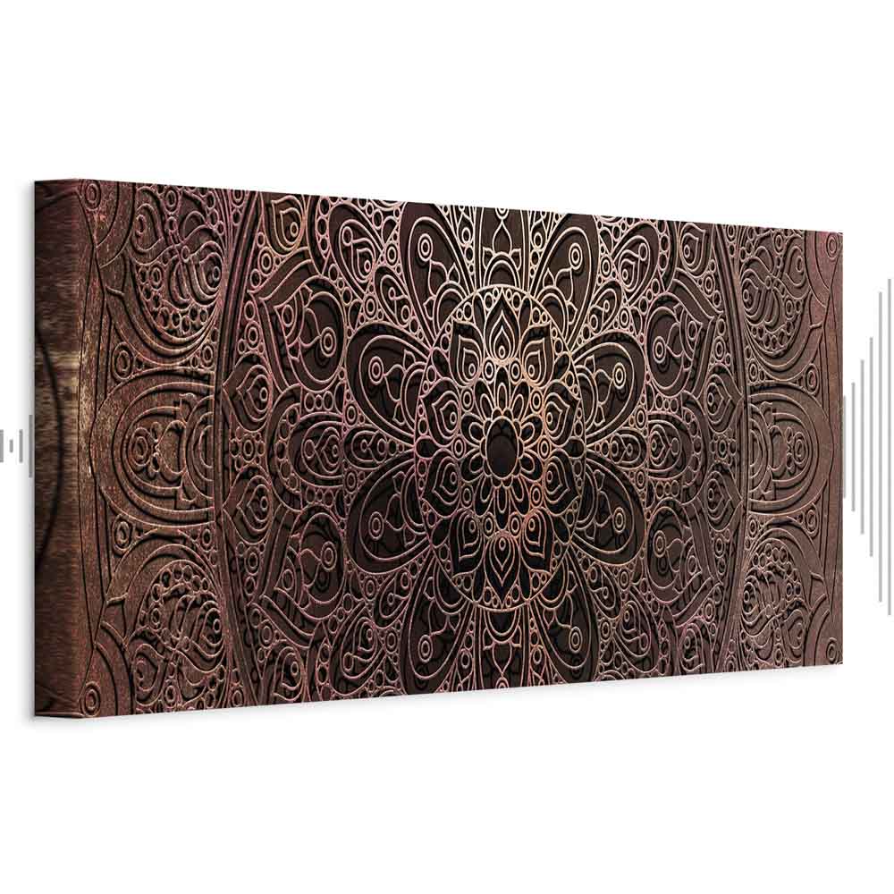 Amber Mandala Pattern Canvas Print