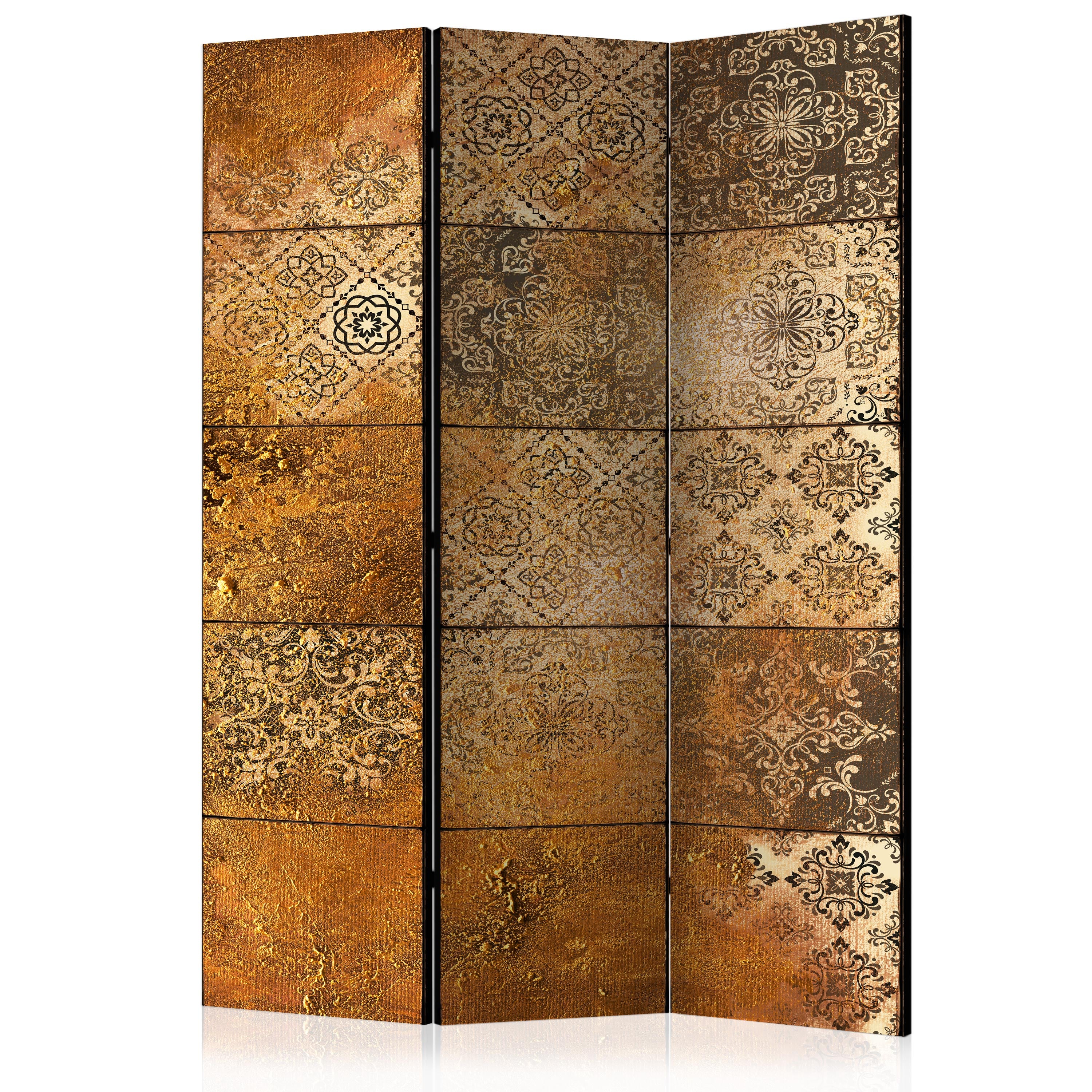 Vintage Tile Mandala 3-Panel Room Divider
